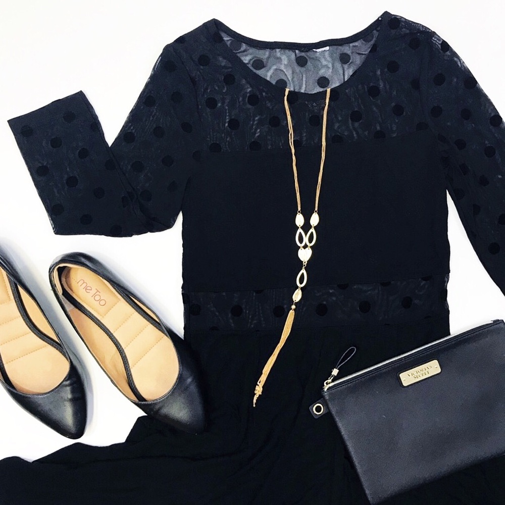 🎉 HP! 🎉 [H&M] Polkadot Mesh Cutout Dress